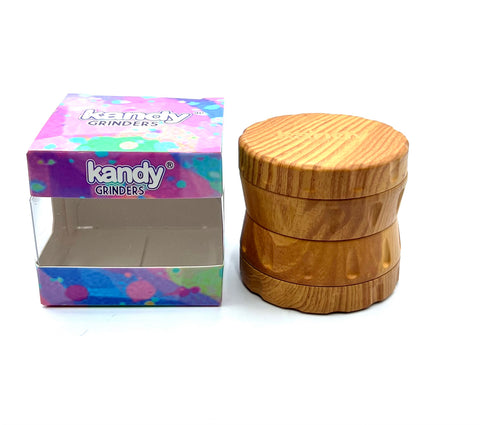 Kandy Wooden Grinder 52mm 4pts Drum Shape