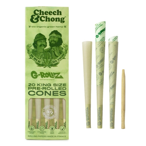 G-ROLLZ | Cheech & Chong - Organic Green Hemp - 20 KS Cones Rock N' Roll It G-ROLLZ | Cheech & Chong - Organic Green Hemp - 20 KS Cones Rock N' Roll It