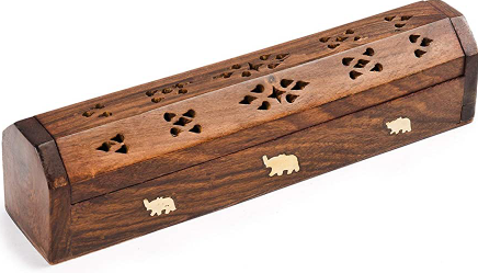 Incense Wood Coffin Box 12"