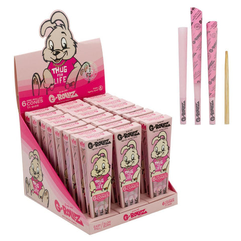 G-ROLLZ | Banksy Graffiti "Thug for Life" Pink - 6 1 1/4 Cones