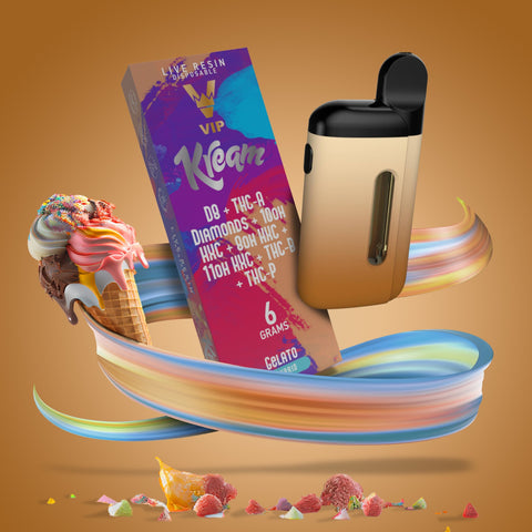 VIP Kream D8+THC-A Diamonds 6gm Disposable Device