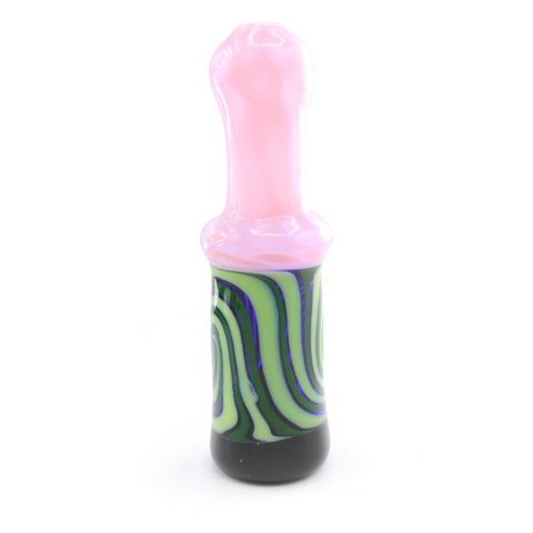 Glass One Hitter 3" Honey Comb Handle W/ Swirl Design