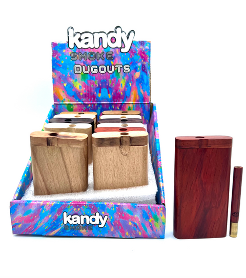 Kandy Dugout 4" Plain Wood W/Kandy Engraved