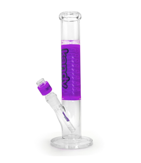 Kandy Glass Water Pipe 13.8" Straight Tube w/ Glycerin Covered Coil in the Middle