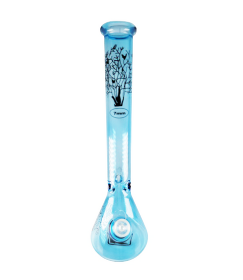 Kandy Glass Water Pipe 18" Beaker Base 7mm Glass W/tree Design