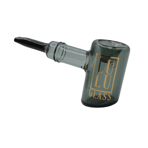 Lulu Glass Hand PIpe 5.5 inch Hammer Design - black