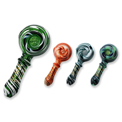 Lulu Glass Hand Pipe 4.5 inch Pattern All Over - mix colors