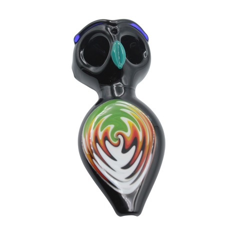 Lulu Glass Hand Pipe 4" Owl Shape