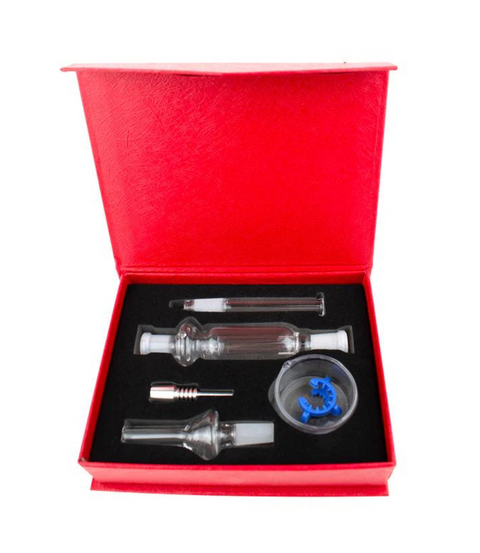 Nectar Collector 14mm Female W/quartz Tip And Titanium Tip In Red Box