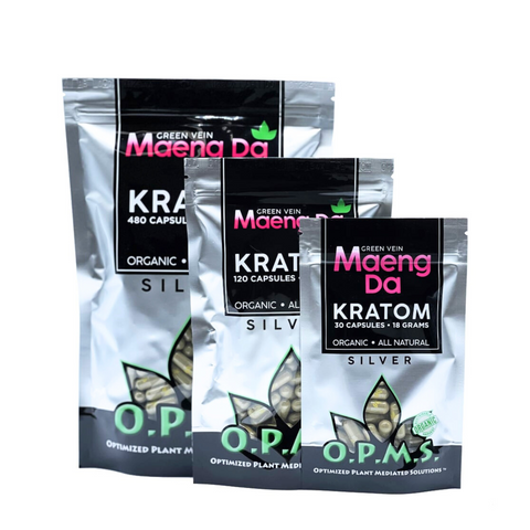 Opms Silver Kratom Capsules & Powder