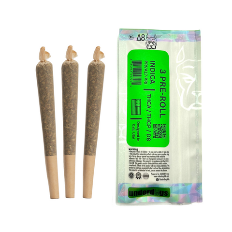 Underdogs THCA+THCP+D8 3pk Pre-rolls