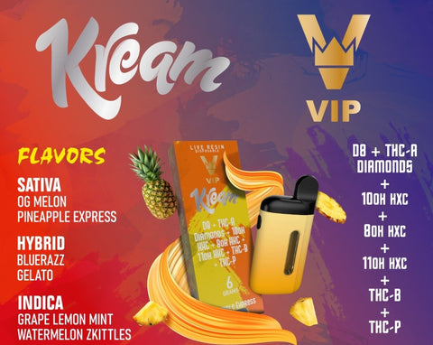 VIP Kream D8+THC-A Diamonds 6gm Disposable Device