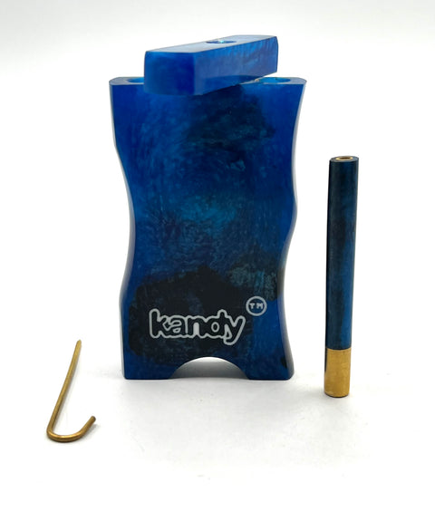 Kandy 4-inch resin dugout set with matching one-hitter and metal poker