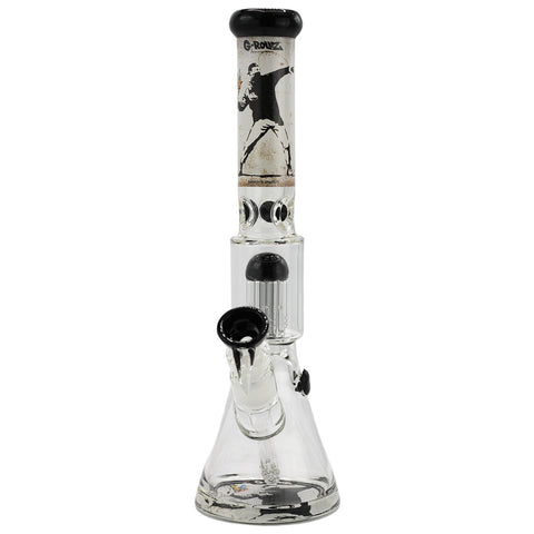 G-Rollz | Beaker Base Water Pipe - Banksy Flower Thrower