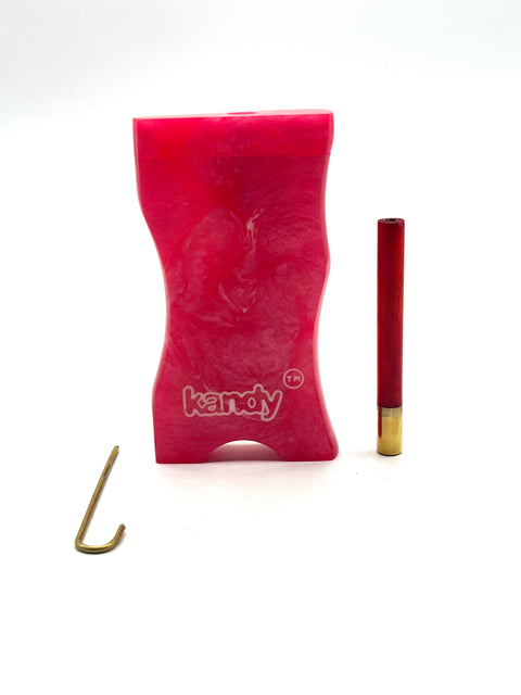 Kandy 4-inch resin dugout set with matching one-hitter and metal poker