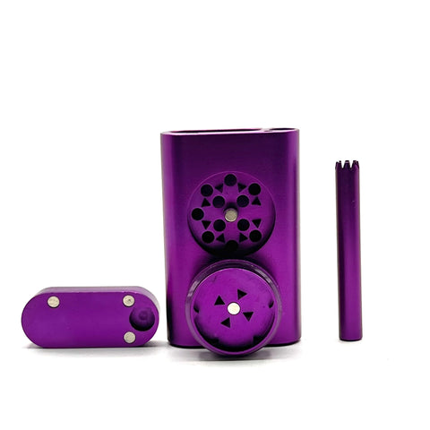 Dugout with metal grinder and one hitter- purple