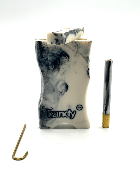 Kandy 4-inch resin dugout set with matching one-hitter and metal poker