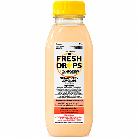 Fresh Grown Fresh Drops Delta 9 THC Lemonade Drink – 100mg | 12oz
