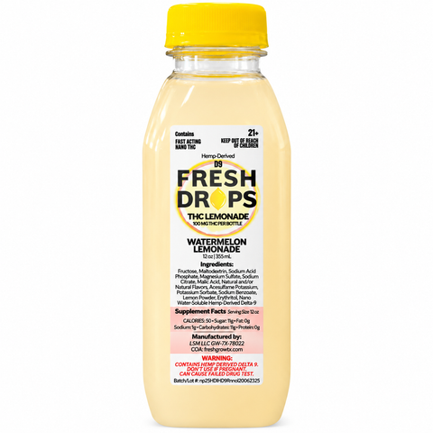Fresh Grown Fresh Drops Delta 9 THC Lemonade Drink – 100mg | 12oz