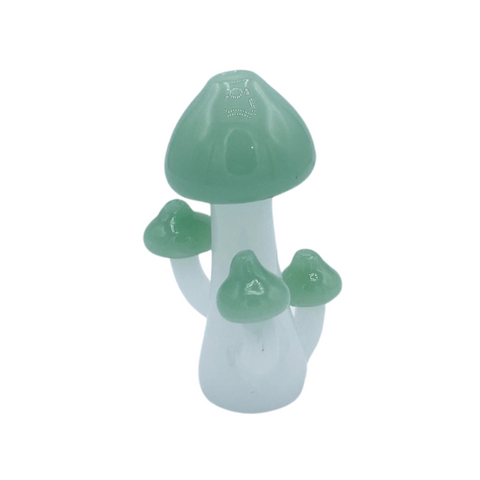 Glass Chillum 3" Mushroom Design w/ Three Side Mushrooms
