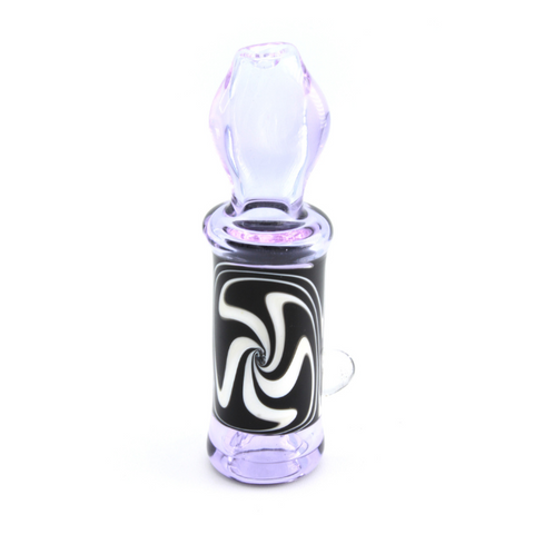 Glass One Hitter 3" Transparent Coloring W/ A Trippy Swirl Design