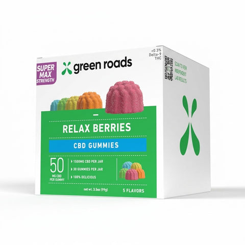 Green Roads Super Max Strength CBD Relax Berries Gummies 30ct