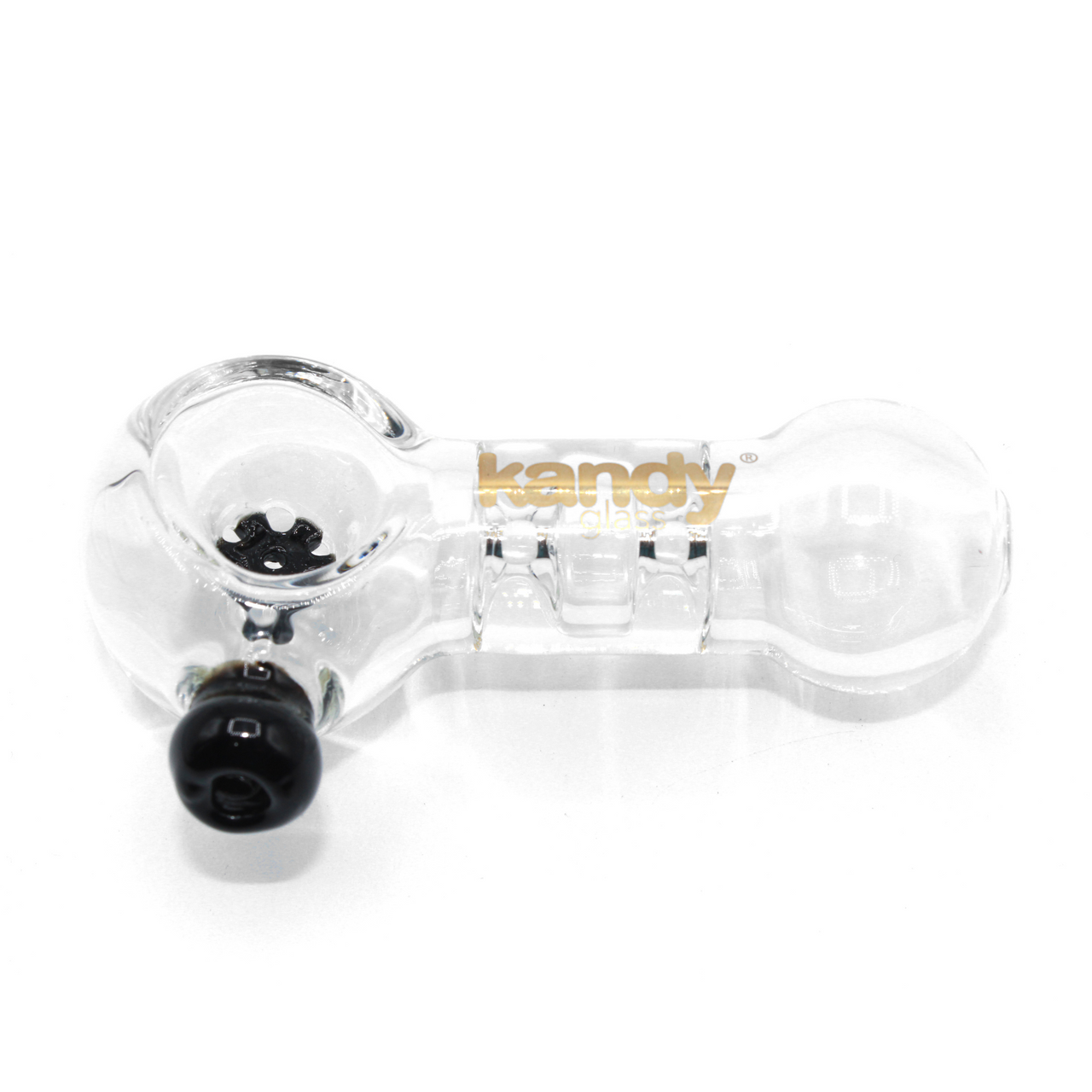 Kandy Glass Hand Pipe 3.5" W/ Cylinder Shape Inside & Screen Rock N