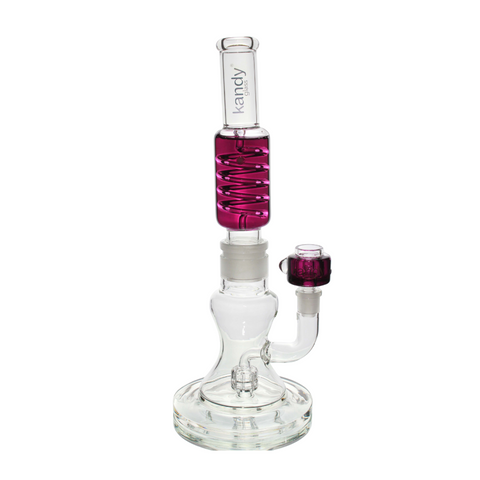 Kandy Glass Water Pipe 14"- Two Part w/ Hourglass Base, Glycerin Top & Bowl