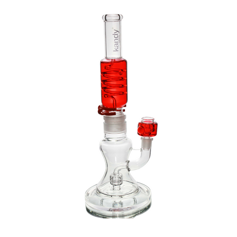 Kandy Glass Water Pipe 14"- Two Part w/ Hourglass Base, Glycerin Top & Bowl