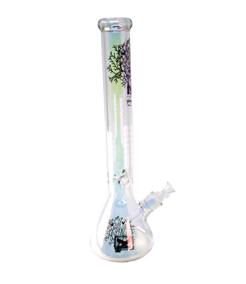 Kandy Glass Water Pipe 18" Beaker Base 7mm Glass W/tree Design