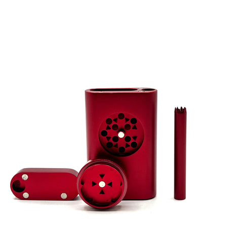 Kandy Dugout 3" Magnetic Metal W/in-built Grinder & One Hitter- Red