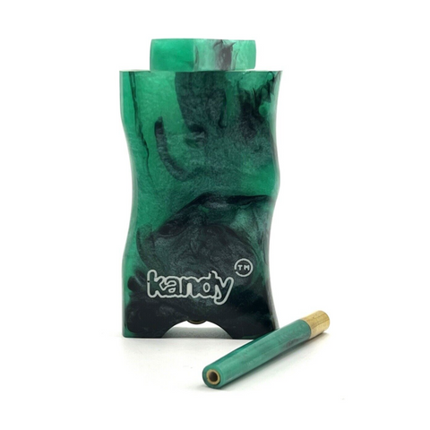 Kandy 4-inch resin dugout set with matching one-hitter and metal poker