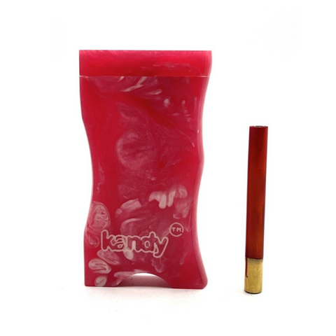 Kandy resin 4-inch dugout set with matching one-hitter and metal poker
