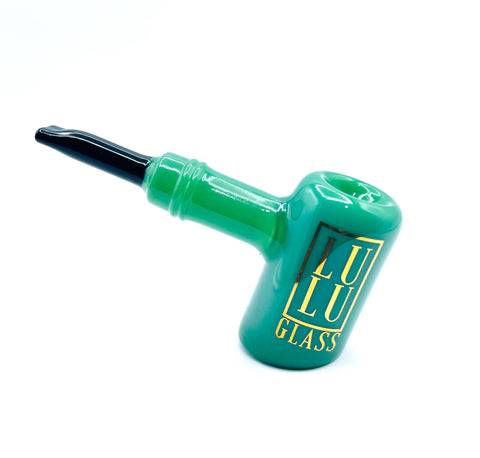 Lulu Glass Hand PIpe 5.5 inch Hammer Design - jade