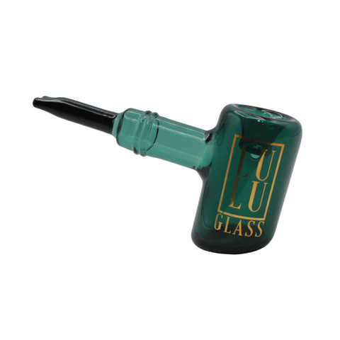 Lulu Glass Hand PIpe 5.5 inch Hammer Design - teal