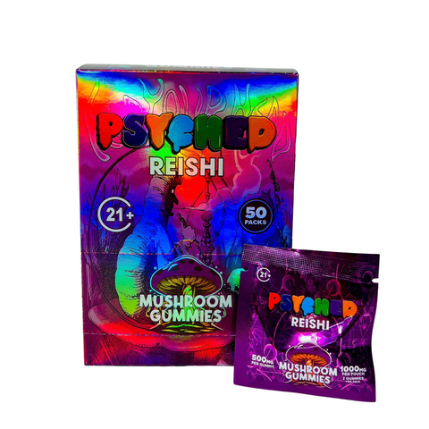 Psyched Delta 9 Mushroom Gummies 2ct/pk 1000mg/pouch