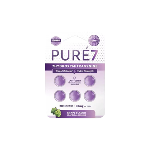 Pure7 7OH Kratom Extract Tablets 5/pack 150mg