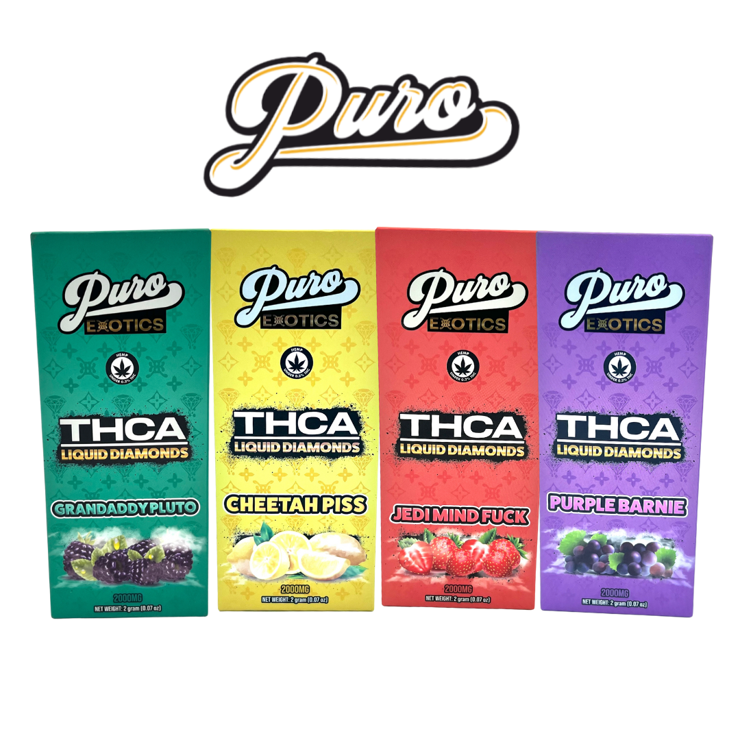 Puro Exotics THC-A Liquid Diamonds 2gm Disposable β Rock N' Roll It
