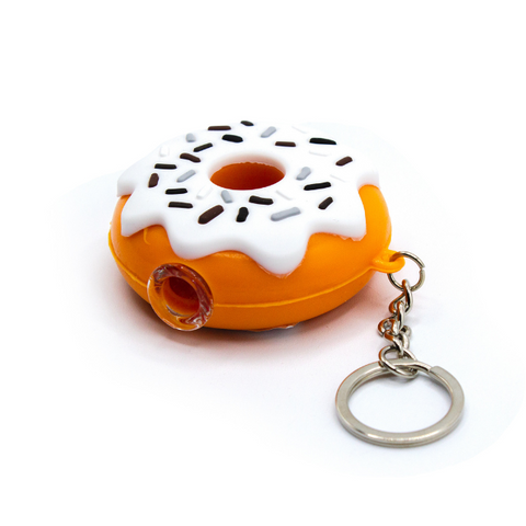 Silicone Handpipe Donut Keychain
