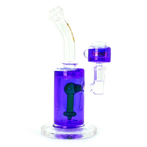 Kandy Glass Water Pipe 8.6" Bent Neck w/ Glycerin Inside Cylinder Shaped Body