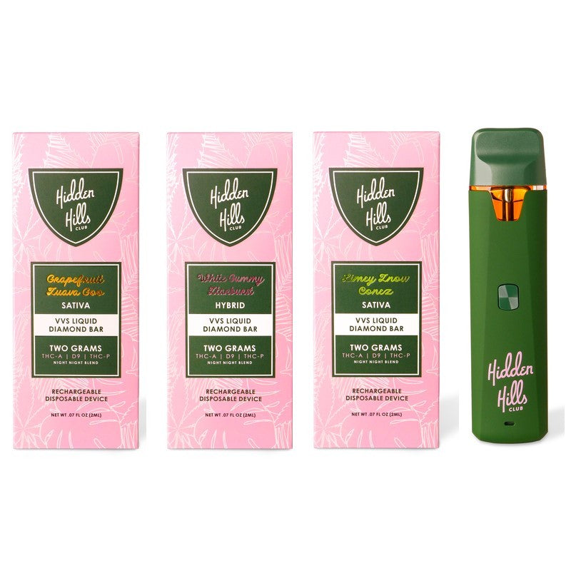 Hidden Hills VVS Liquid Diamond Bar Disposable 2gm Rock N' Roll It Hidden Hills VVS Liquid Diamond Bar Disposable 2gm Rock N' Roll It